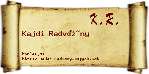 Kajdi Radvány névjegykártya